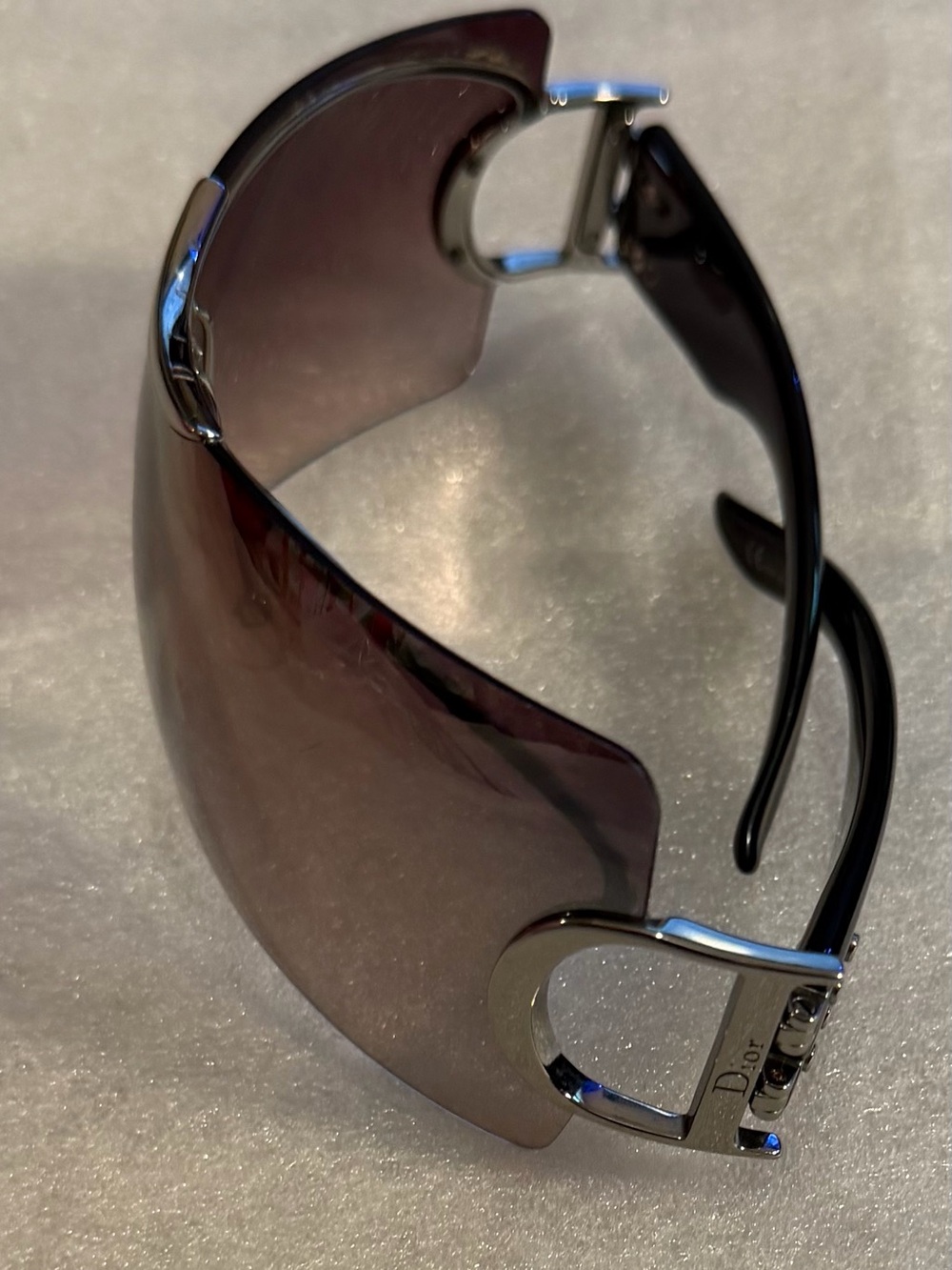 Christian airspeed 1 Dior 105 Shield Sunglasses Brown and Silver - Picture 4 of 10